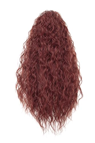 Ponytail Extension Drawstring Ponytail for Women Long Curly Wavy Pony Tail Hair Extensions Fluffy Natural Looking Synthetic Hairpiece for Daily Use (#350, 20 Inch)