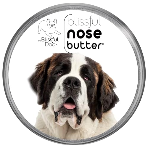 Image of The Blissful Dog St. Bernard Nose Butter for Dry, Cracked Skin, Lick-Safe Dog Nose Balm with Moisturizing Shea Butter, Almond, Olive, and Essential Oils, Pet Supplies, Uncented, 8 oz.
