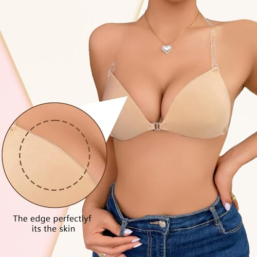 Image of Sticky Bra Push Up for Women, Strapless Invisible Adhesive Bra with Strap for Backless Dress