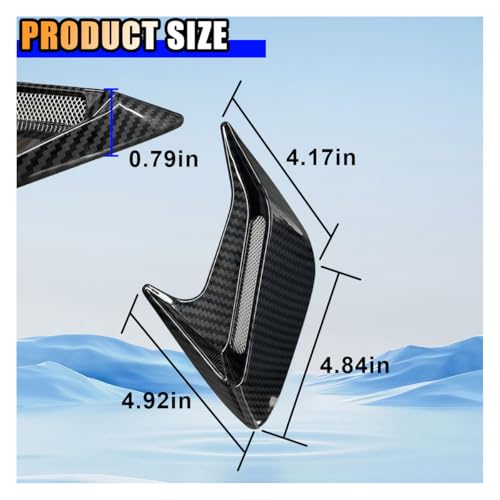 image for LAINLOY 2PCS Car Hood Ventilation Trim Cover, Air Flow Intake Scoop Ho