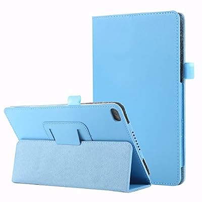 OWSIHNZBF Leather Texture Tablet Case for Tab Lenovo E8 TB-8304F Slim Folding Stand Photo Protector with Stand (Light Blue)