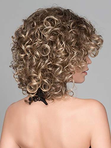 Jamila Plus Wig Color Hot Mocca Rooted - Ellen Wille Wigs 7" Mid Length Curly Volume Templae Lace Front Synthetic Natural Hairline Average Cap Bundle MaxWigs Hairloss Booklet