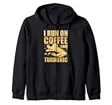 Corro en café y cúrcuma Cúrcuma Curcumina Planta Té Polvo Especias Bebida Sudadera con Capucha