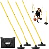 GHB Agility Poles 4 Pack 50″ Sports Soccer Training Poles | Detachable Speed Training Equipment Football Accessories with Rubber Base