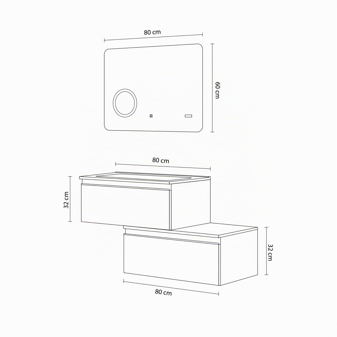 Kiamami Valentina Mobile Bagno Sospeso 120 Cm Grigio Scuro 2 Cassetti