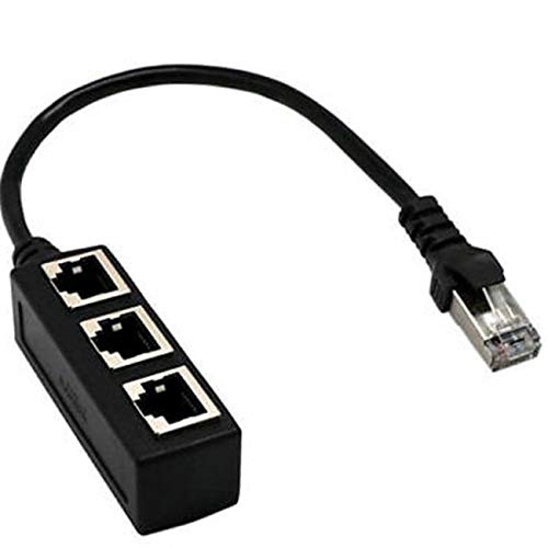 Cabo Adaptador de Divisor RJ45 Y para CAT 5/CAT 6 LAN, Durável, de 1 a 3 portas Ethernet Switch RJ45