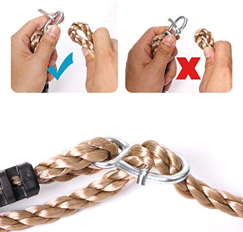Ymeibe Heavy Duty Swing Hanger with 60\'\' Length Adjustable Nylon Rope/Hammock Hanging Tree Strap for Indoor Ceiling/Outdoor Swings/Punching Bag/Yoga Training/Playground Set Accessories - Thumbnail 7