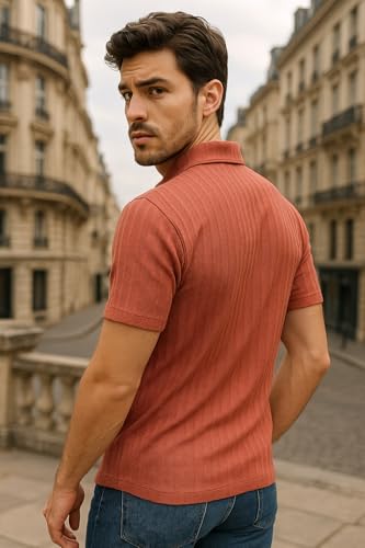 Image of Preneum Men's Polo T‑Shirt | Comfortable Rich Polycotton, Band Collar, Regular Fit | Stylish & Premium All Day Wear (Available in Plus Sizes)