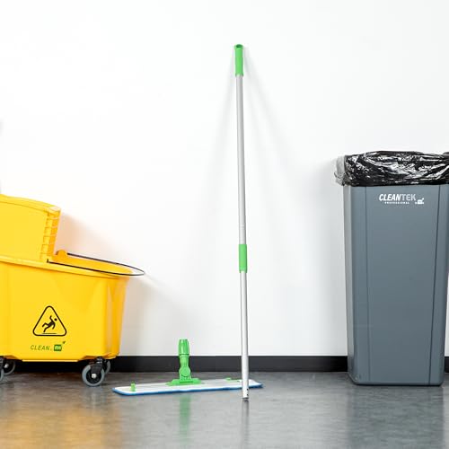 Image of Restaurantware Telescopic Mop Handle - 60-Inch Aluminum Adjustable Heavy-Duty Cleaning Tool With Ergonomic Grip - Green