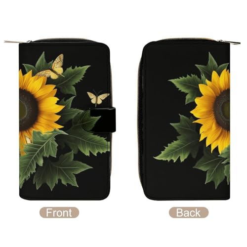 Weed with Sunflower Wallet Multifunctional Wallets for Men Compact Wallet Purse Passport Bag3
