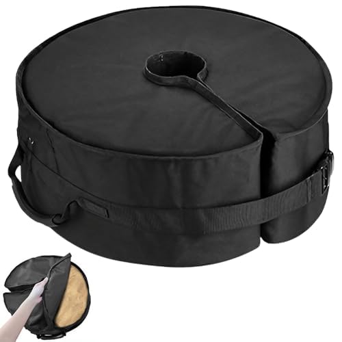 Japard Umbrella Base Weight Sand Bag Fillable 92 lbs, Outdoor Sandbag Adjustable for Patio Beach Parasol Cantilever Stand, Black (Round - 1 Pack)