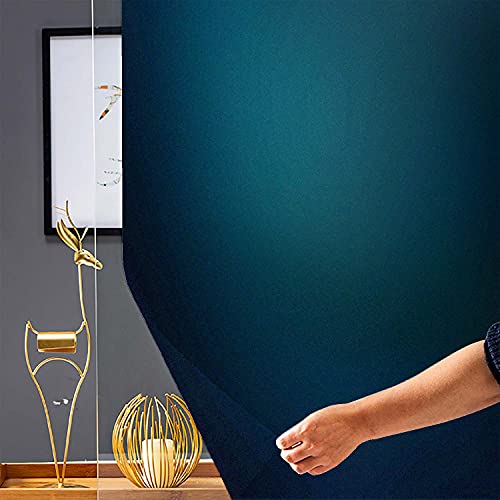 Navy Blue Pattern Window Privacy Film,Abstract Vibrant Shaded Digital Color On Plain Background Bohemian Print Frosted Film,Privacy Film Static Cling,35.4X78.7 Inch Turquoise #TOP4