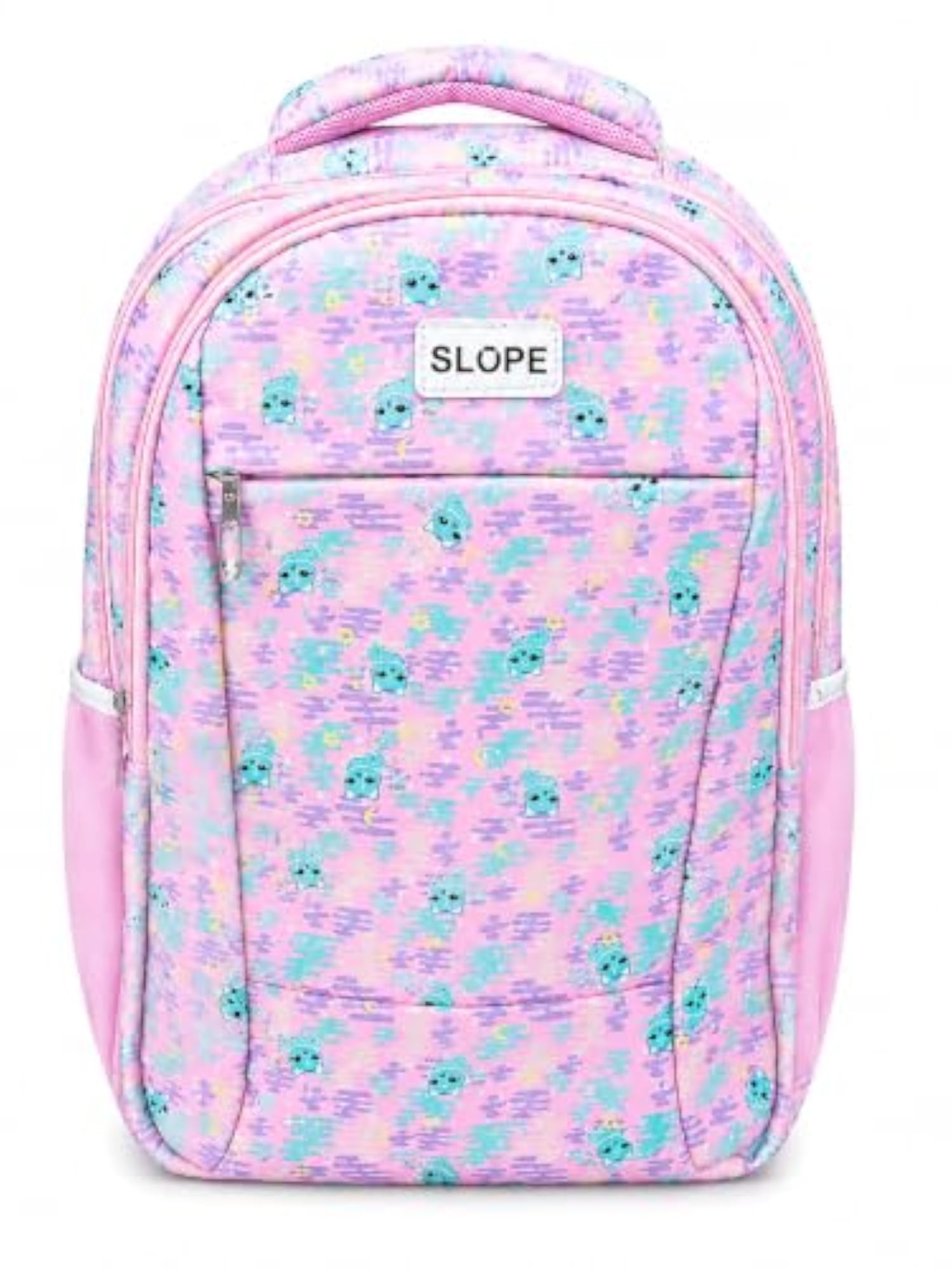 Kids Backpack Pink Cute Monster Print School Bag