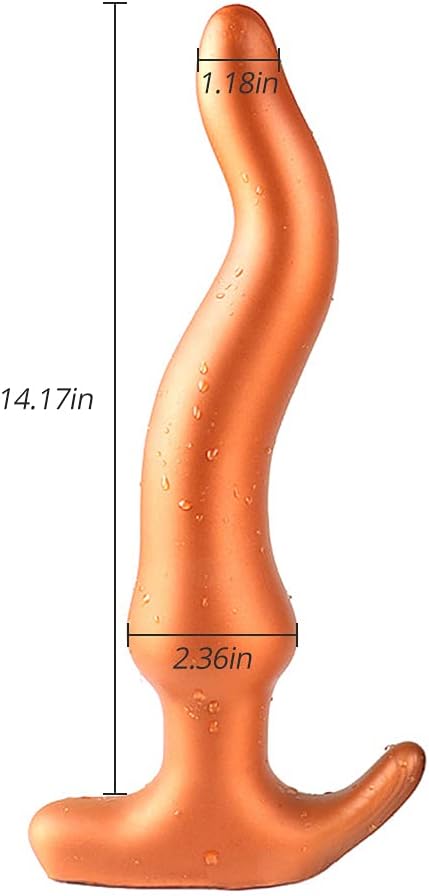 FST Long Butt Plug Ultra Soft Liquid Silicone Sinuous Anal Plug Anus Dilator for Beginner Advanced Men Women (L)