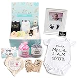 Pregnancy Gift Est 2022, First Time Mom Gifts for Women, New Parents Wine Tumbler Set Baby Picture Frame Onesie Socks Bib Decision Coin, Top Mom Dad Gift Set Idea for Baby Shower, Gender Reveal