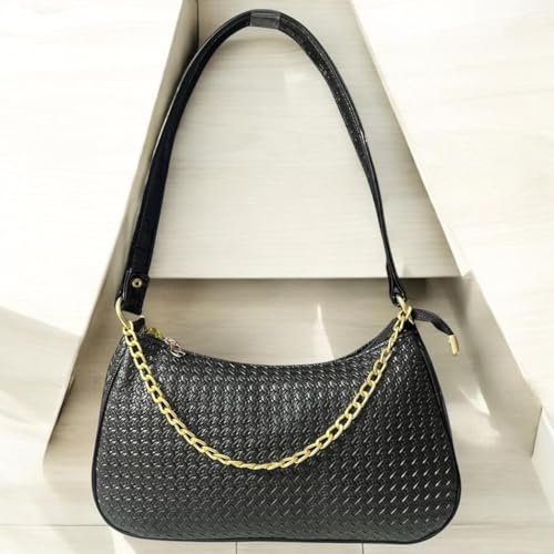 Image of DAISY STAR Woven Textured Shoulder Bag with Gold Chain Detail II Shoulder Handbag for Girl & Women II