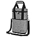 Price comparison product image OPUX 6 Bottle Carrier Tote | Insulated Padded Wine Cooler Bag for Travel. Picnic, BYOB | Portable Leakproof Wine Tote Bag for Dinner, Party, Christmas, Wine Gift for Women, Men (Heather Gray)