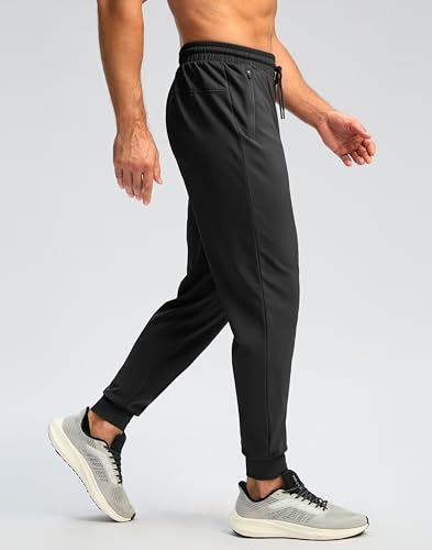 Pudolla Men's Fleece Lined Joggers Sweatpants with Zipper Pockets Winter Warm Pants for Men Running Workout Gym Athletic2