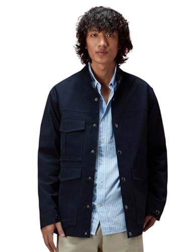 Image of Veirdo Regular Fit Solid Collared Full Sleeves Twill Lycra Material Full Sleeve Casual Winter Shacket For Men (Available Colors: Olive, Navy & Black)