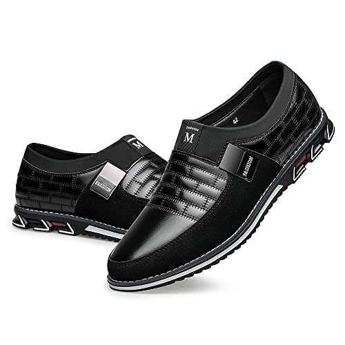 Men's Premium Leather Loafers Comfort Dress Shoes Fashion Casual Shoes Business Oxford Derby Shoe Black, 10 Us #TOP7
