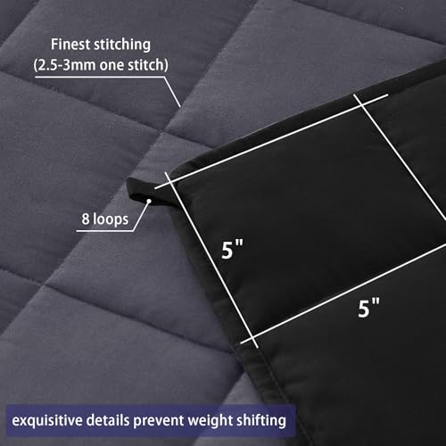 Image of King Size Weighted Blanket for Adults (25 lbs, 80 inch x 87 inch, Grey& Black) Cooling Heavy Blanket for Sleeping Perfect for 240-260 lbs, Breathable Blanket for Adults & Couple All Season, Machine Washable