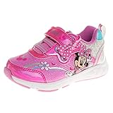 Disney Girls Minnie Mouse Light Up Sneakers - Lightweight Tennis Breathable Athletic Running Shoes...