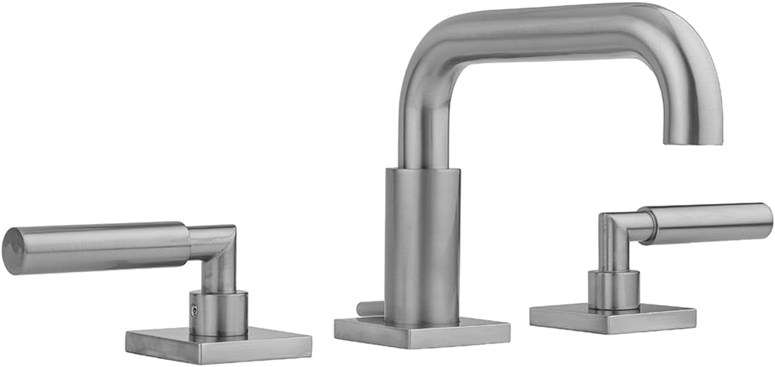 Jaclo 8883-TSQ459-1.2-WH - Downtown Contempo Faucet with Square Escutcheons & Contempo Slim Lever Handles -1.2 GPM