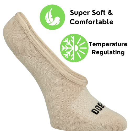 Bamboo Sports Super Low Cut No Show Socks- Breathable, Moisture Wicking, Odor Eliminating 4 Pair3