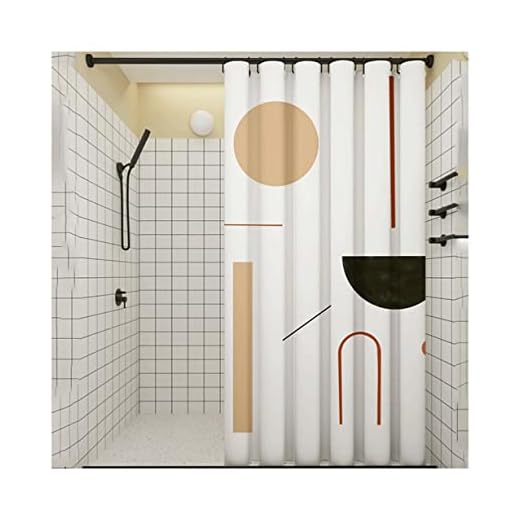 Abstrakt duschdraperi, Modern Minimalistisk Geometri Print Duschdraperi Inredning Badkarsdekor, 72 In/180 Cm, Boho Duschdraperi i tyg