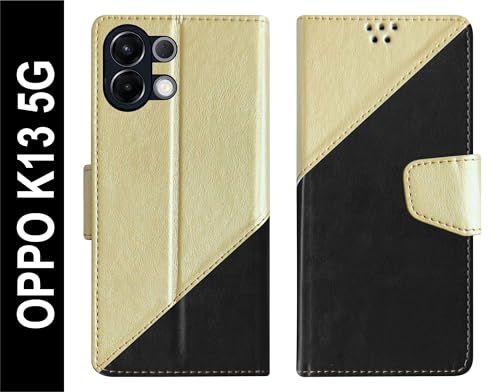Image of SBMS Flip Cover for Oppo K13 5G Back Cover Case with Magnatic Closure | Inbuilt Stand | Card & Money Pocket (MultiBlack)