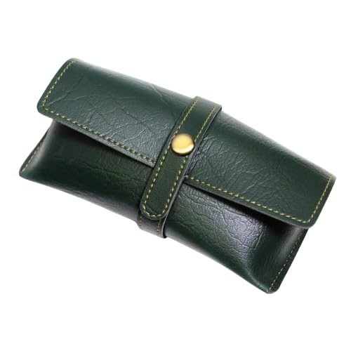 Image of Personalized Leather Goggle Cover | Custom Name | Unisex Faux Leather Eyewear Case with Button Closure | Travel-Friendly & Durable Sunglasses Holder for Men & Women