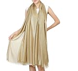 Glory Max Sparkling Glitter Metallic Large Pashmina Shawl Wrap Scarf for Party Bridal Wedding Dresses (Gold)