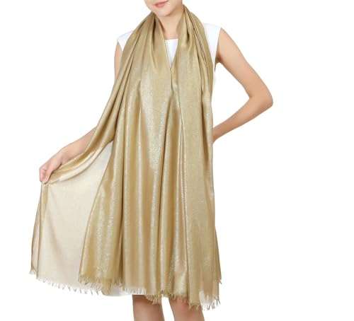 Glory Max Women Sparkling Glitter Metallic Large Pashmina Shawl Wrap Scarf for Party Bridal Wedding Dresses