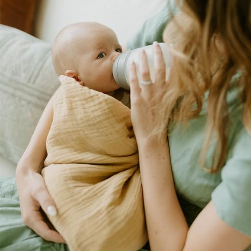 Image of Little Unicorn 100% Natural Organic Cotton Muslin Swaddle Blanket 2 Pack | Giftable Set of 2 swaddles (Swallows)