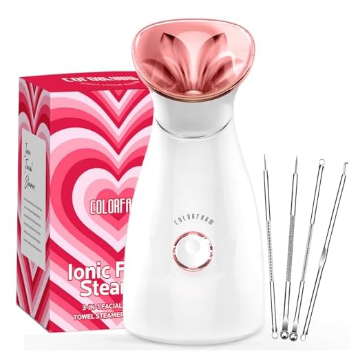 Colorfarm Facial Steamer Nano Ionic Hot Mist Face Steamer Home Sauna SPA Face Humidifier Atomizer for Women Men Moisturizing Unclogs Pores Spa Quality