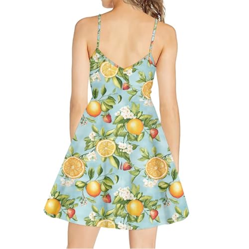 Image of Biyejit Women Casual Loose Dress Strap Long Summer Beach Swing Dress