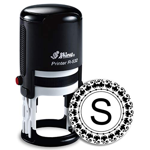 Self Ink Stamp|Personalized Stamp| Rubber Stamp|Ink Stamp| Customized Stamp| Monogram Stamp | Shiny 532 Round Custom Monogram Stamp Style 12