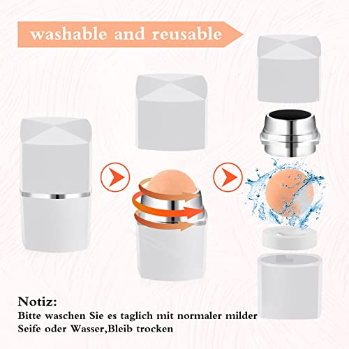 2 Stücke Oil Absorbing Face Roller set with 2 Stücke Ölabsorbierender Ersatzkugel Ölabsorbierender Gesichtsroller… - Image 4