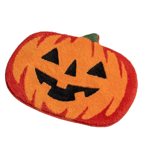 XWMTDKX Tapete de porta de boas-vindas, tapete para Halloween abóbora, almofada de estilo abóbora de terror, almofada de borracha antiderrapante protege contra o pó 40 * 60 cm