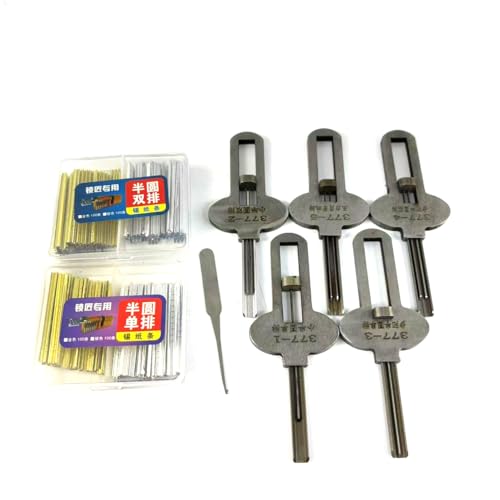 QiDAi Herramienta de recogida de 5 piezas Kaba Crescent -377 Buyang Crescent WangLi - Herramienta de posicionamiento y púa de apertura suave y dura, kit de cerradura semicircular