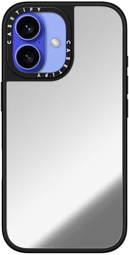 CASETiFY Mirror iPhone 16 Case [Reflective / 4.9ft Drop Protection/Compatible with Magsafe] - Silver On Black - Image 3