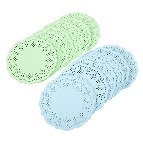 Garneck Placemats Decor 200pcs Lace Paper Doilies Woven Paper Pad Ideal for Wedding