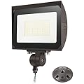 100W Outdoor LED Flood Light with Plate, 5000K Daylight 13000LM 120V, UL Waterproof LED Security Flood Lighting for Wall Wash/Sign/Flagpole/Tree/Yards/Advertising Boards