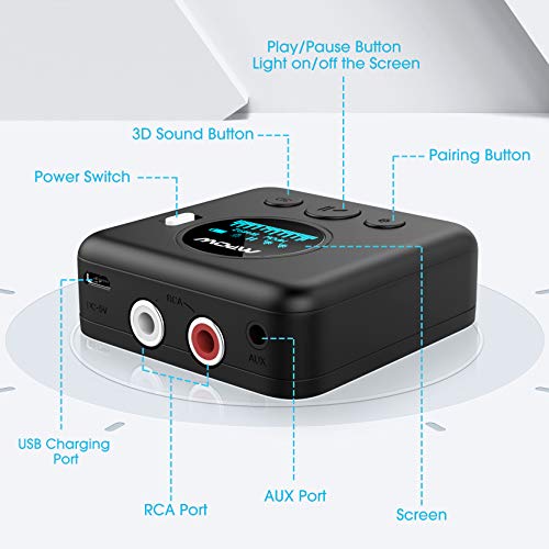 image for Mpow Bluetooth Audio Receiver, Wireless Audio Adapter with a Unique Sc