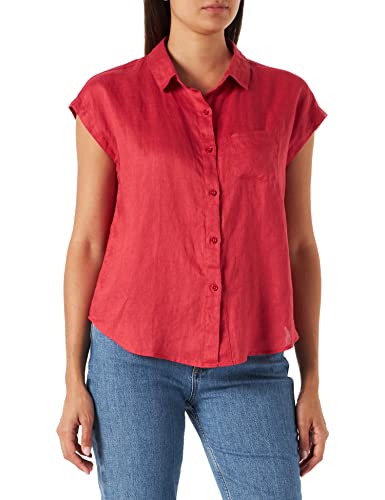 United Colors of Benetton Camicia 5BML5QCM5, Rosso 287, XS Donna