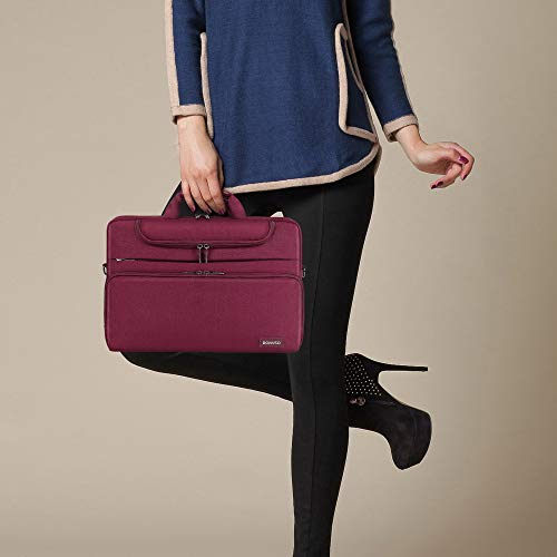 DOMISO Funda Bandolera para Tableta y Portátil Pequeño 10-10.5 Pulgadas | Resistente al Agua | Bolso Compatible con iPad Pro 9.7", Samsung Galaxy Tab, Lenovo Tab, Acer, HP | Borgoña - imagen 2