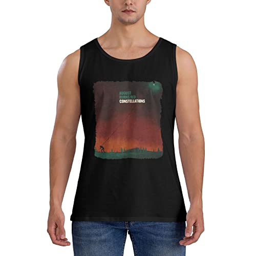 August Music Burns Theme Red Constellations Tank Tops Men Gym Shirts Undershirt Workout Tank Topsblack Small #TOP6