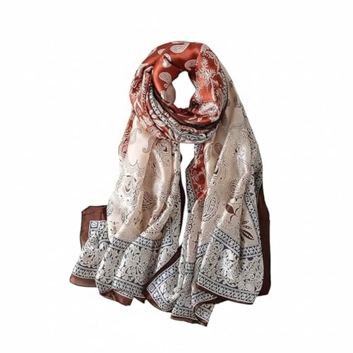 Image of Floral Printed Silk stole | silk Scarf for Women | stylish silk stole for women | Soft Lightweight Stole, Shawl & Neck Wrap | Scarf for Wedding, Party, Travel & Casual Wear