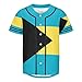 Vnurnrn The Bahamas Flag Mens Baseball Button Down Jersey Hipster Hip Hop T Shirts