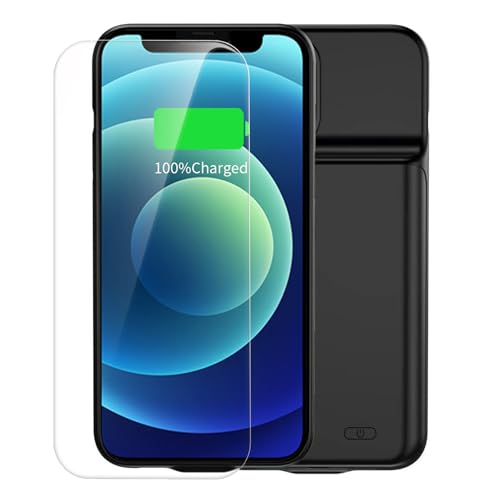 MIGAFEI Battery Case for iPhone 13 mini/12 Mini, 6800mAh Portable Rechargeable Battery Pack, Wireless Charging Case Black